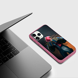 Чехол iPhone 11 Pro матовый Вай в силовых перчатках Аркейн, цвет: 3D-малиновый — фото 2