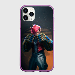 Чехол iPhone 11 Pro матовый Вай в силовых перчатках Аркейн, цвет: 3D-фиолетовый