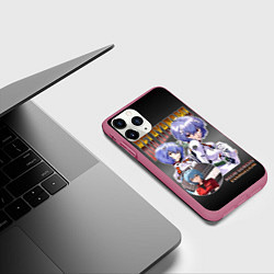 Чехол iPhone 11 Pro матовый Евангелион Аянами Рей, цвет: 3D-малиновый — фото 2