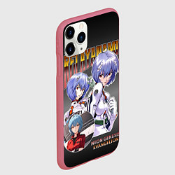 Чехол iPhone 11 Pro матовый Евангелион Аянами Рей, цвет: 3D-малиновый — фото 2