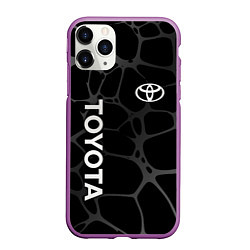 Чехол iPhone 11 Pro матовый Toyota - монохромный аква, цвет: 3D-фиолетовый