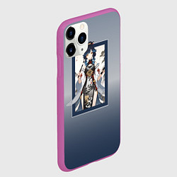 Чехол iPhone 11 Pro матовый Персонаж Геншин импакт, цвет: 3D-фиолетовый — фото 2