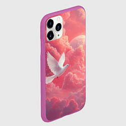Чехол iPhone 11 Pro матовый Белый голубь в небесах, цвет: 3D-фиолетовый — фото 2