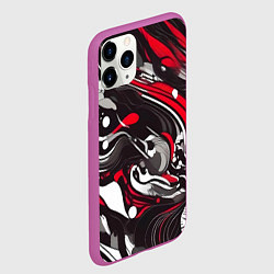 Чехол iPhone 11 Pro матовый Красно-белые волны, цвет: 3D-фиолетовый — фото 2