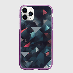 Чехол iPhone 11 Pro матовый Абстрактный взрыв и осколки, цвет: 3D-фиолетовый