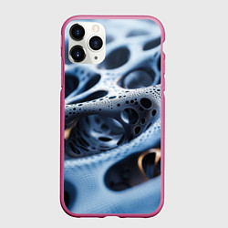Чехол iPhone 11 Pro матовый Текстура объемных сот, цвет: 3D-малиновый