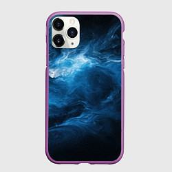 Чехол iPhone 11 Pro матовый Синяя текстура в стиле неба, цвет: 3D-фиолетовый