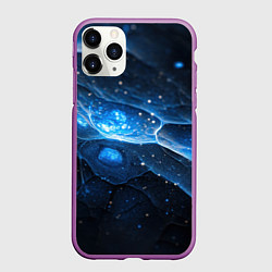 Чехол iPhone 11 Pro матовый Объемная синяя текстура, цвет: 3D-фиолетовый