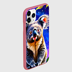 Чехол iPhone 11 Pro матовый Коала и извездное небо, цвет: 3D-малиновый — фото 2