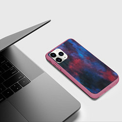 Чехол iPhone 11 Pro матовый Тай-дай космос, цвет: 3D-малиновый — фото 2