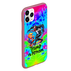 Чехол iPhone 11 Pro матовый Дональд Трамп против Венома, цвет: 3D-малиновый — фото 2