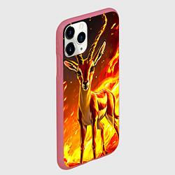 Чехол iPhone 11 Pro матовый Газель в огне, цвет: 3D-малиновый — фото 2