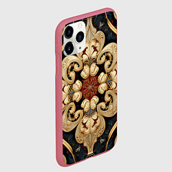 Чехол iPhone 11 Pro матовый Узоры ковра, цвет: 3D-малиновый — фото 2