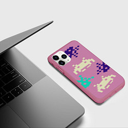 Чехол iPhone 11 Pro матовый Пиксели фильтр, цвет: 3D-малиновый — фото 2