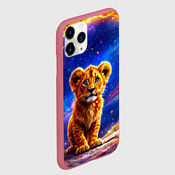Чехол iPhone 11 Pro матовый Львенок в звездную ночь, цвет: 3D-малиновый — фото 2
