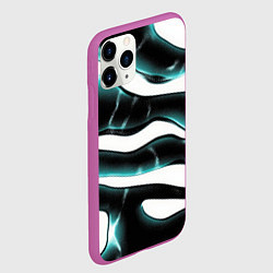 Чехол iPhone 11 Pro матовый Абстрактный черно-зеленый камуфляж, цвет: 3D-фиолетовый — фото 2