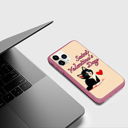 Чехол iPhone 11 Pro матовый Saint Valentines Day, цвет: 3D-малиновый — фото 2