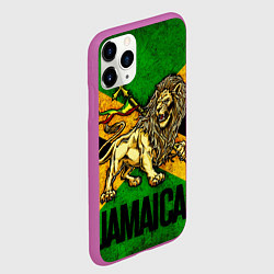Чехол iPhone 11 Pro матовый Jamaica lion flag, цвет: 3D-фиолетовый — фото 2