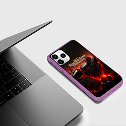 Чехол iPhone 11 Pro матовый Kingdom Come Deliverance 2 черные камни, цвет: 3D-фиолетовый — фото 2