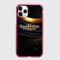 Чехол iPhone 11 Pro матовый Kingdom Come Deliverance 2 черная ткань с золотом