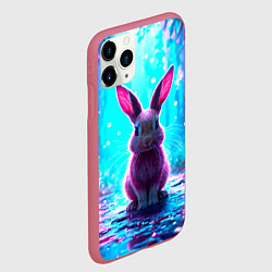Чехол iPhone 11 Pro матовый Зайчик в сказочном лесу, цвет: 3D-малиновый — фото 2