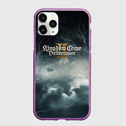 Чехол iPhone 11 Pro матовый Kingdom Come Deliverance 2 мрачный фон, цвет: 3D-фиолетовый