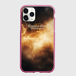 Чехол iPhone 11 Pro матовый Kingdom Come Deliverance 2 желтые молнии