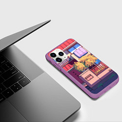 Чехол iPhone 11 Pro матовый Lo-fi японский стиль улица, цвет: 3D-фиолетовый — фото 2
