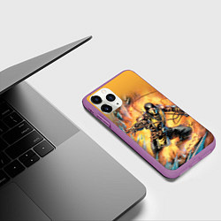 Чехол iPhone 11 Pro матовый Scorpion - Mortal Kombat, цвет: 3D-фиолетовый — фото 2