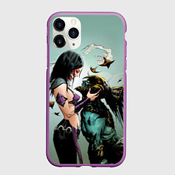 Чехол iPhone 11 Pro матовый Mileena & Kotal Kahn - Mortal Kombat, цвет: 3D-фиолетовый