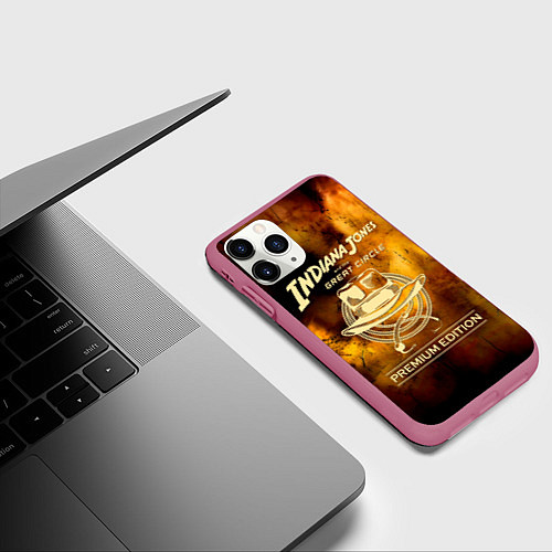 Чехол iPhone 11 Pro матовый Indiana Jones and the Great Circle / 3D-Малиновый – фото 3