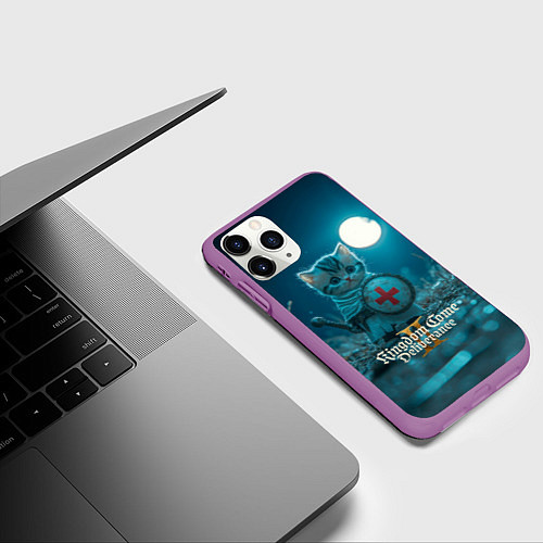Чехол iPhone 11 Pro матовый Kingdom Come Deliverance 2 котик рыцарь / 3D-Фиолетовый – фото 3