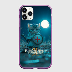 Чехол iPhone 11 Pro матовый Kingdom Come Deliverance 2 котик рыцарь, цвет: 3D-фиолетовый