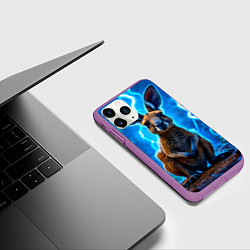 Чехол iPhone 11 Pro матовый Кенгуру в разрядах молнии, цвет: 3D-фиолетовый — фото 2