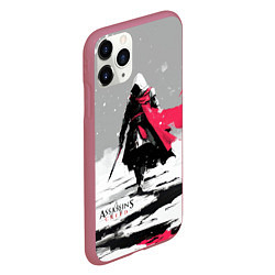 Чехол iPhone 11 Pro матовый Assassins Creed winter ninja, цвет: 3D-малиновый — фото 2