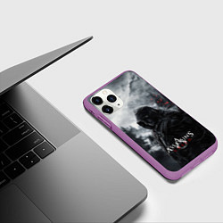Чехол iPhone 11 Pro матовый Assassins Creed охотник в горах, цвет: 3D-фиолетовый — фото 2