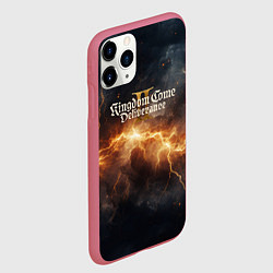 Чехол iPhone 11 Pro матовый Kingdom Come Deliverance 2 логотип на фоне молнии, цвет: 3D-малиновый — фото 2