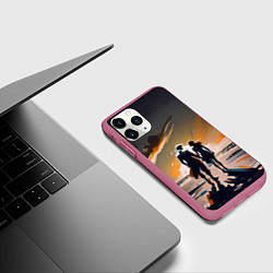 Чехол iPhone 11 Pro матовый Пара на пляже, цвет: 3D-малиновый — фото 2