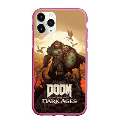 Чехол iPhone 11 Pro матовый Палач рока Doom the dark ages, цвет: 3D-малиновый