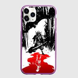 Чехол iPhone 11 Pro матовый Assassins creed shadows - два ассасина, цвет: 3D-фиолетовый
