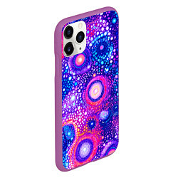 Чехол iPhone 11 Pro матовый Розово-голубая абстракция, цвет: 3D-фиолетовый — фото 2