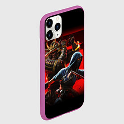 Чехол iPhone 11 Pro матовый Assassins Creed Тени, цвет: 3D-фиолетовый — фото 2