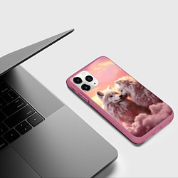 Чехол iPhone 11 Pro матовый Волчья страсть, цвет: 3D-малиновый — фото 2