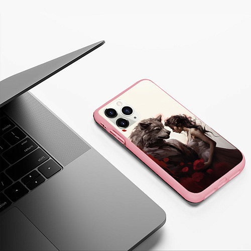 Чехол iPhone 11 Pro матовый Оборотень и девушка / 3D-Баблгам – фото 3