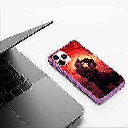 Чехол iPhone 11 Pro матовый Влюбленная девушка и оборотень, цвет: 3D-фиолетовый — фото 2