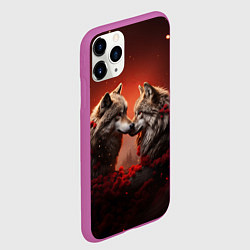 Чехол iPhone 11 Pro матовый Волчья любовь, цвет: 3D-фиолетовый — фото 2