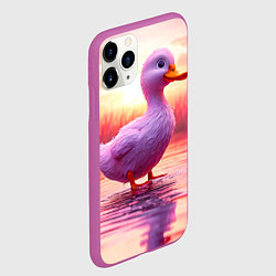 Чехол iPhone 11 Pro матовый Уточка на розовом озере, цвет: 3D-фиолетовый — фото 2