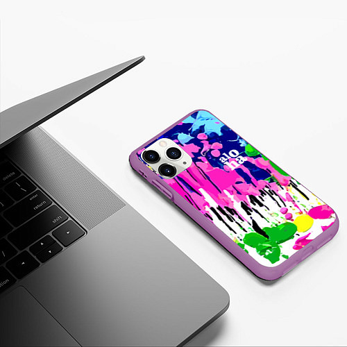 Чехол iPhone 11 Pro матовый Colorful abstraction - aloha / 3D-Фиолетовый – фото 3