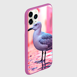 Чехол iPhone 11 Pro матовый Чайка на розовом, цвет: 3D-фиолетовый — фото 2
