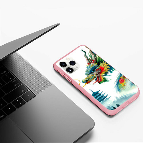 Чехол iPhone 11 Pro матовый Japanese watercolor dragon - art / 3D-Баблгам – фото 3